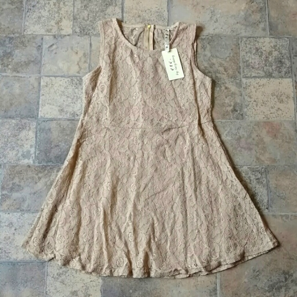 Beige lace dress size medium BNWT